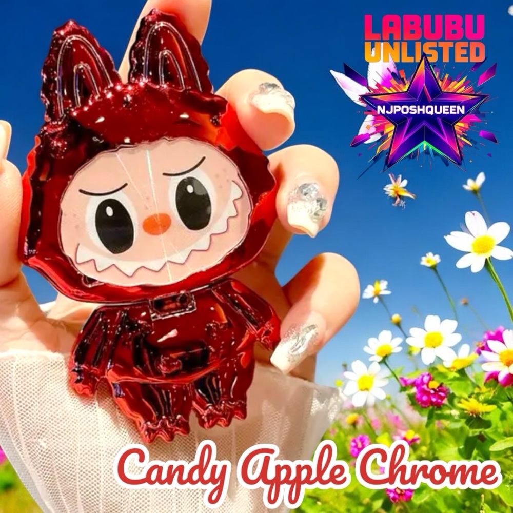 RED Labubu Foldable Rotating Phone Stand with Mirror & Surprise Bonus Gift